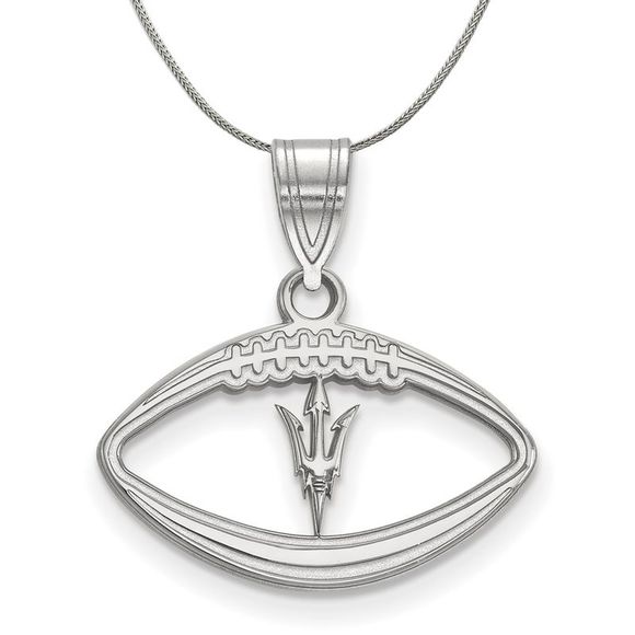 Sterling Silver Arizona State Football Pendant Necklace -...